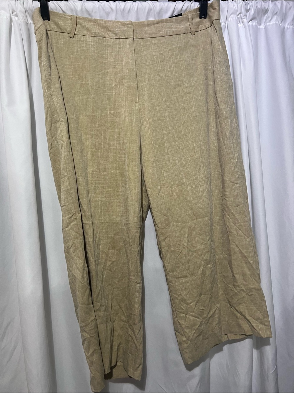 Worthington Beige Cropped Wide-Leg Pants women’s 18W